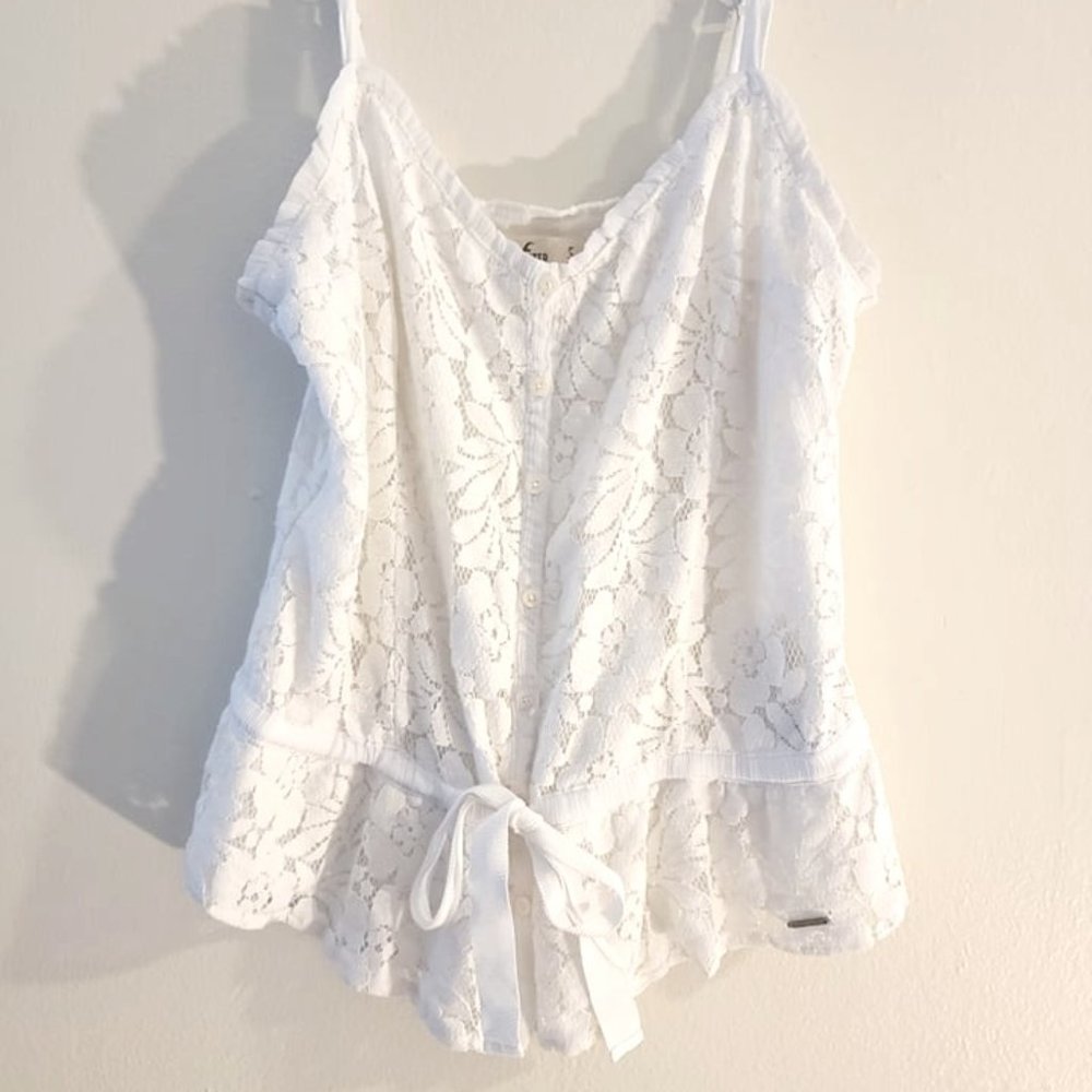 Lace Hollister Buttoned Tank Top